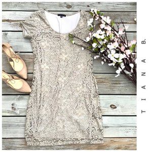 Tiana B. Beige Lace Dress Size M